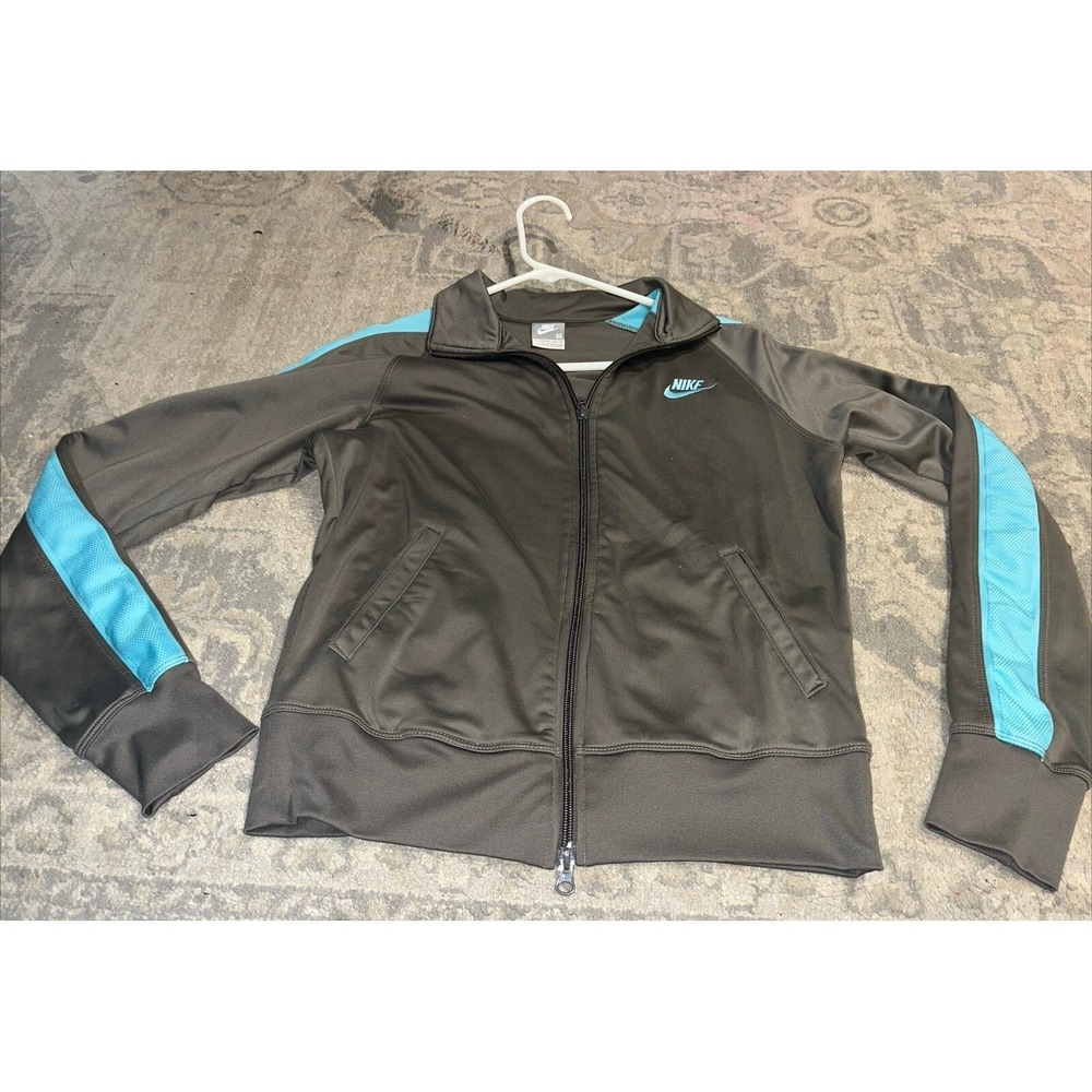 Nike Jacket Womens Sz Medium Gray Track Zip‎ Soft Shell